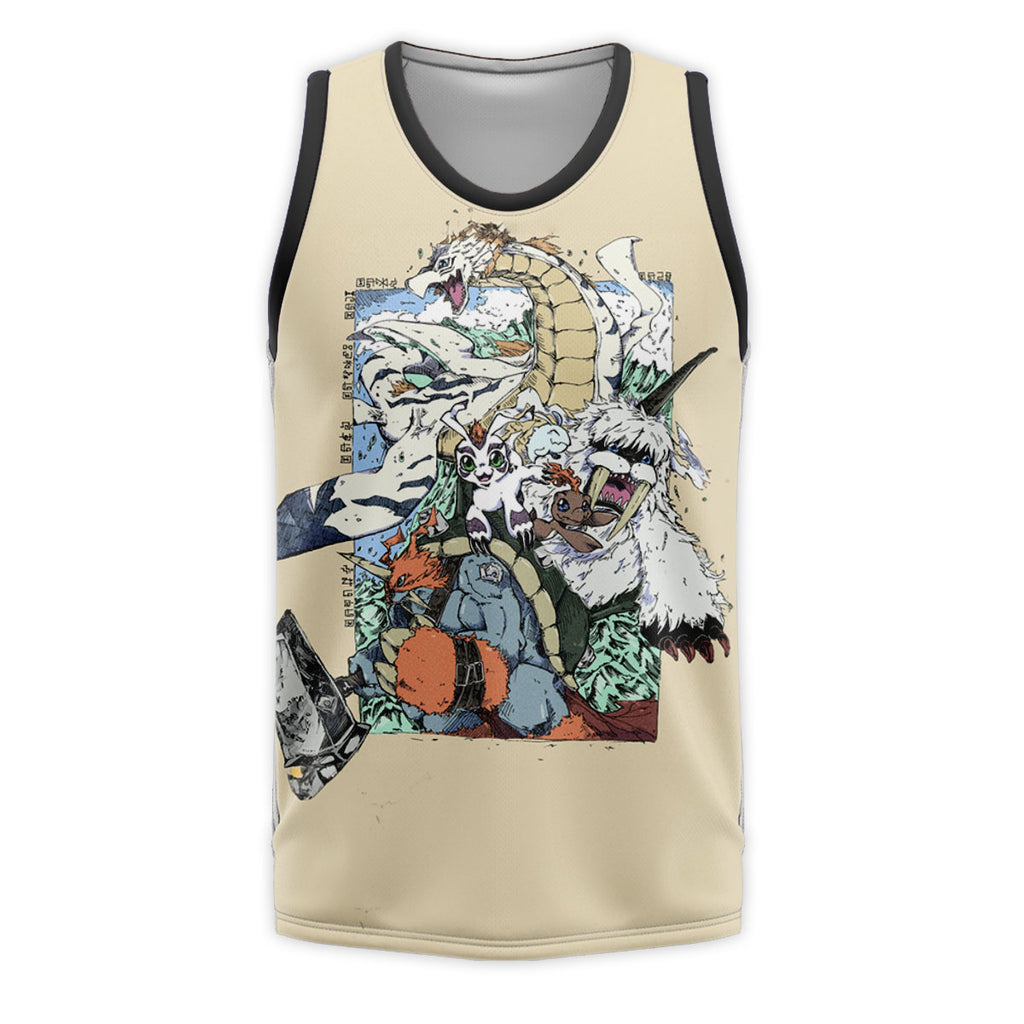Digimon Adventure Gomamon Ikkakumon Vibrant Multicolored Illustration Anime Apparel
