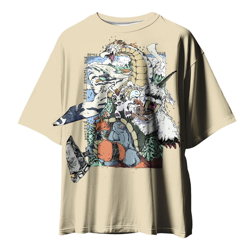Digimon Adventure Gomamon Ikkakumon Vibrant Multicolored Illustration Anime Apparel