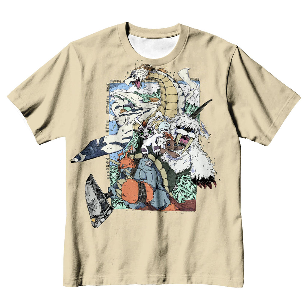 Digimon Adventure Gomamon Ikkakumon Vibrant Multicolored Illustration Anime Apparel