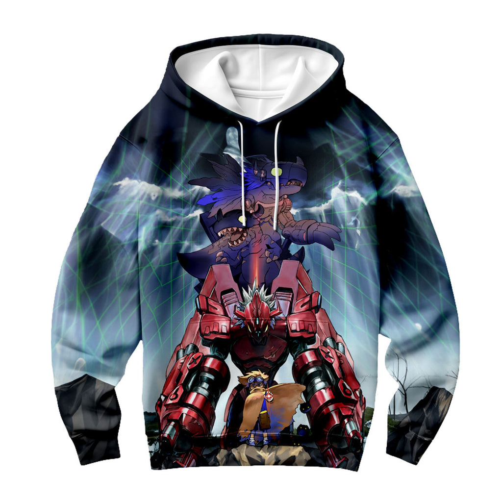 Digimon Adventure Greymon Red Agumon Standing Together Anime Apparel