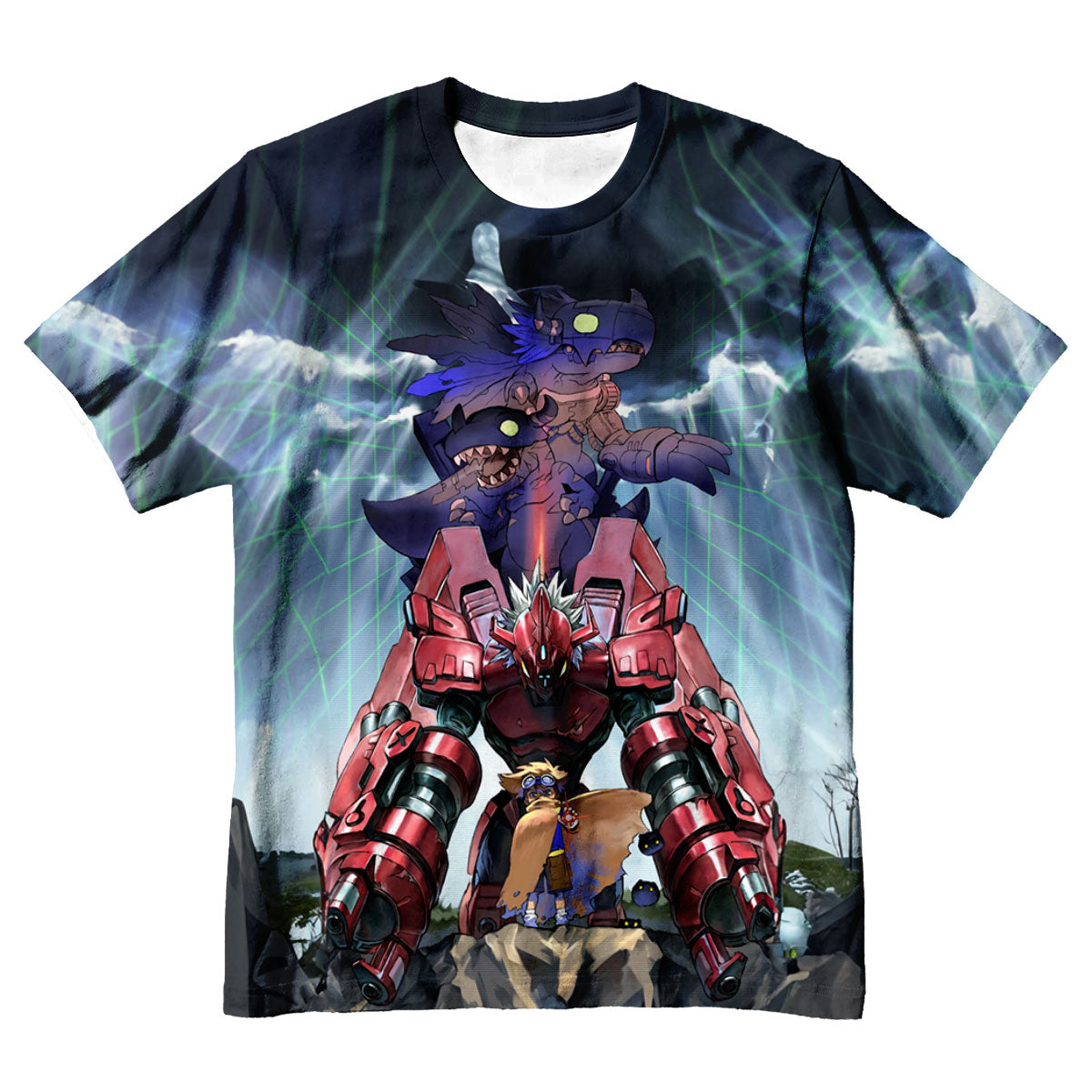 Digimon Adventure Greymon Red Agumon Standing Together Anime Apparel