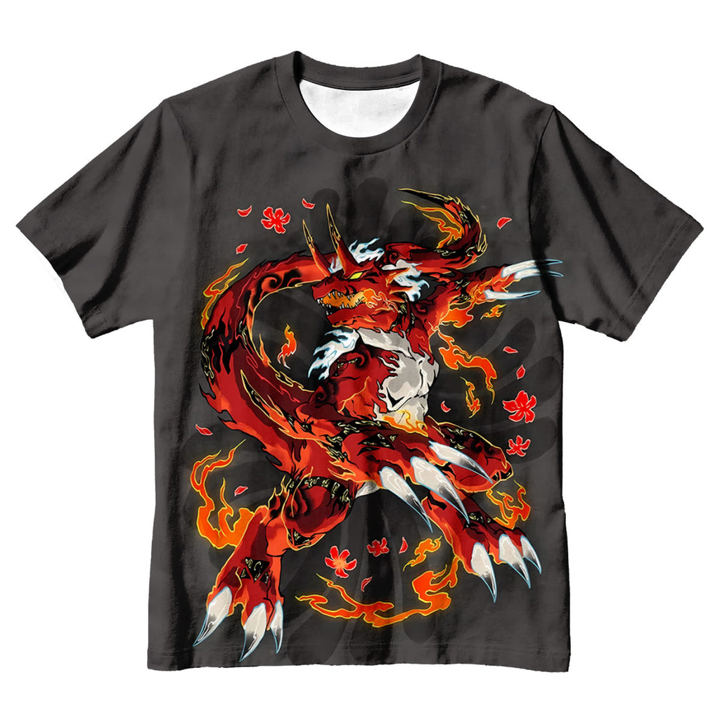 Digimon Adventure Growmon Engulfed In Flames Anime Apparel