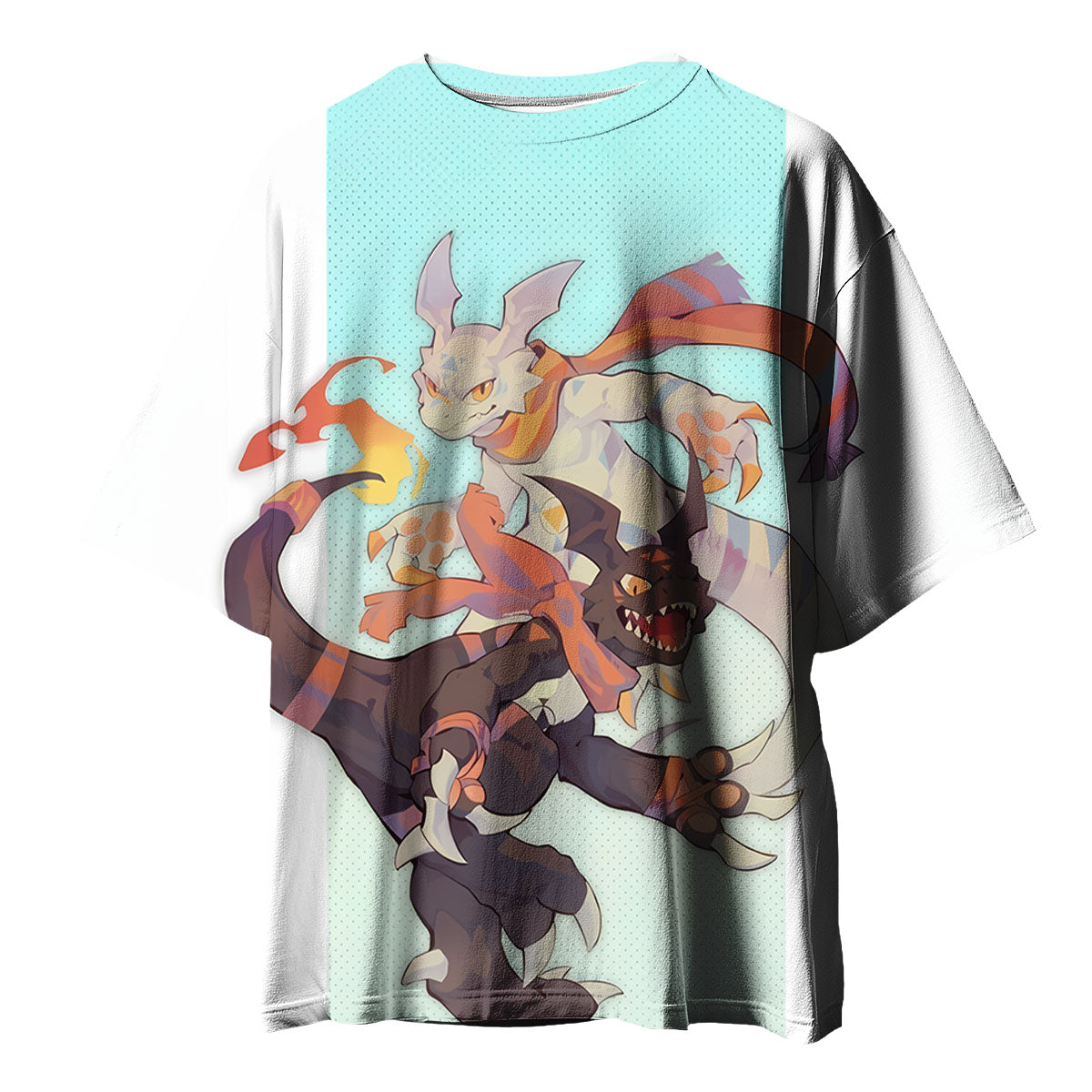 Digimon Adventure Guilmon Light Blue Background Anime Apparel