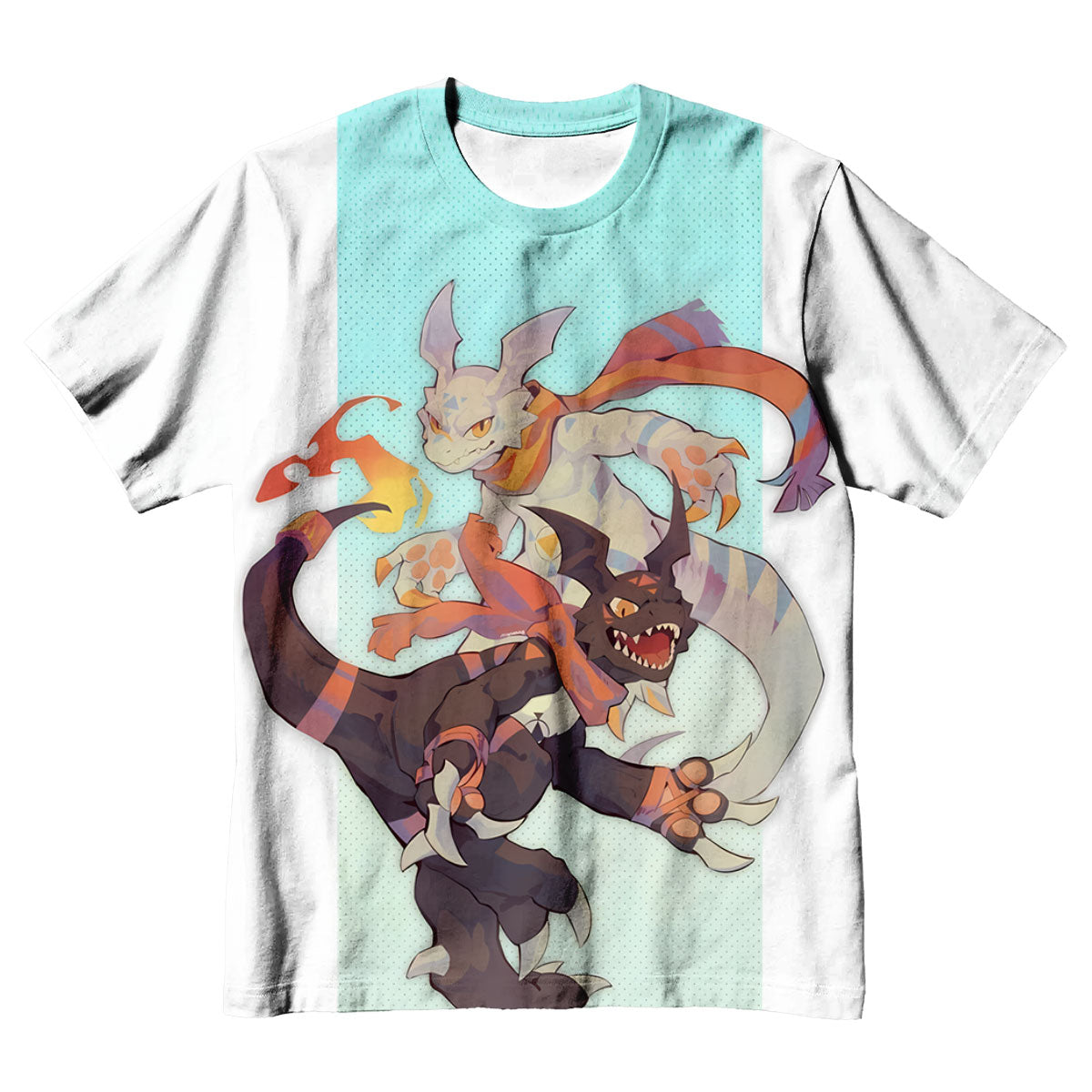 Digimon Adventure Guilmon Light Blue Background Anime Apparel