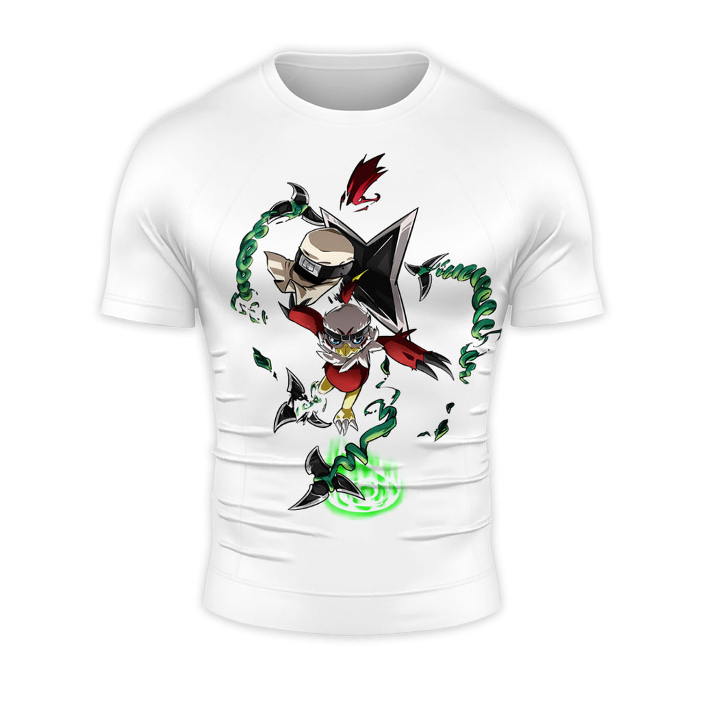 Digimon Adventure Hawkmon Green In Action Battle Anime Apparel