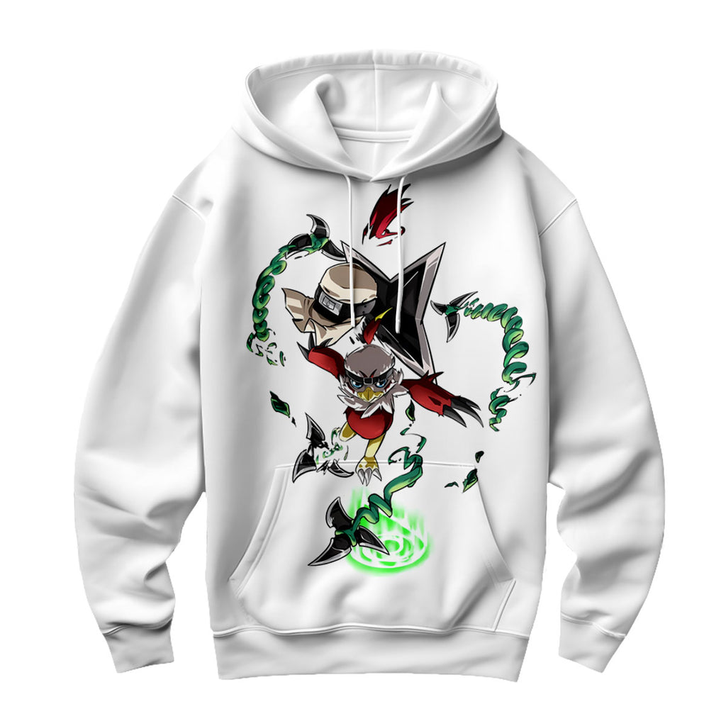 Digimon Adventure Hawkmon Green In Action Battle Anime Apparel