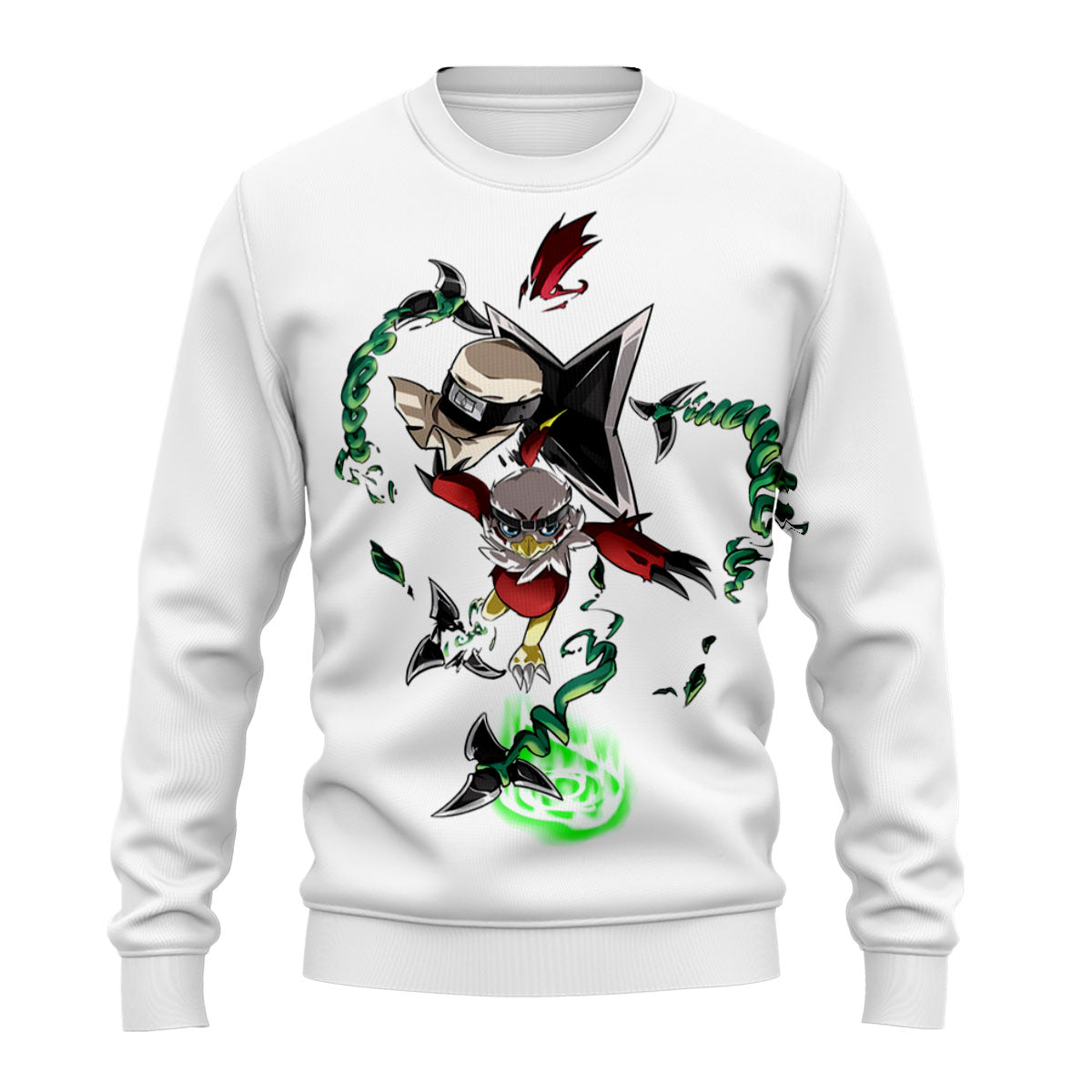 Digimon Adventure Hawkmon Green In Action Battle Anime Apparel