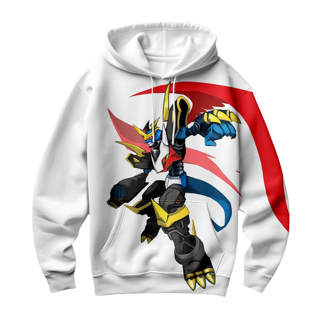 Digimon Adventure Imperialdramon Standing In Red Cape Anime Apparel