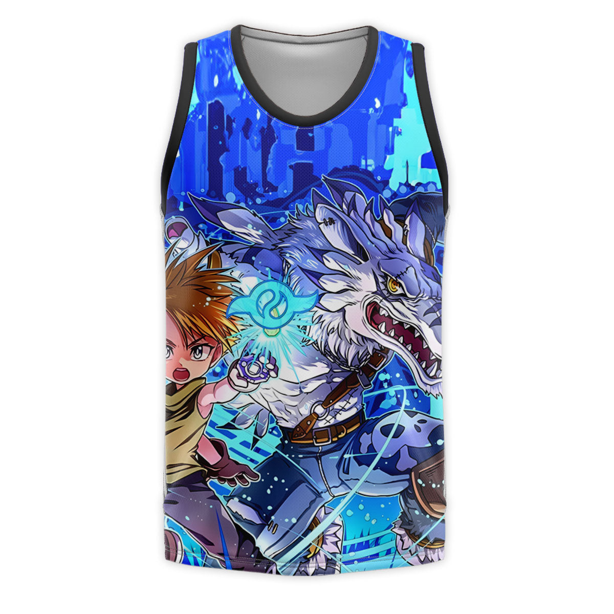 Digimon Adventure Ishida Yamato Gabumon Blue Energetic Anime Apparel