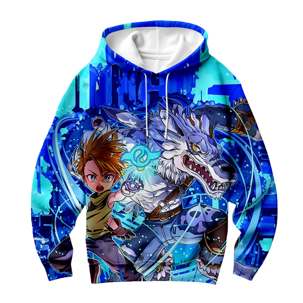 Digimon Adventure Ishida Yamato Gabumon Blue Energetic Anime Apparel