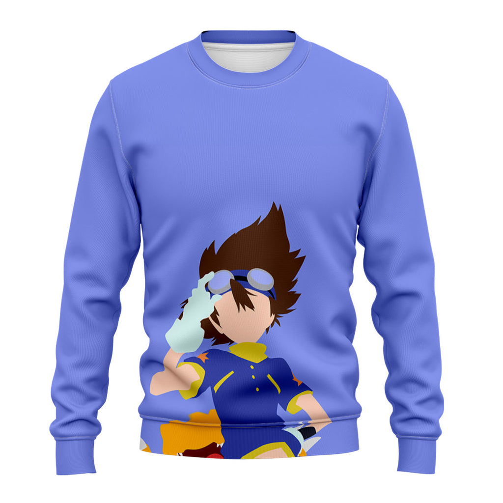 Digimon Adventure Tai Standing In Blue Attire Anime Apparel