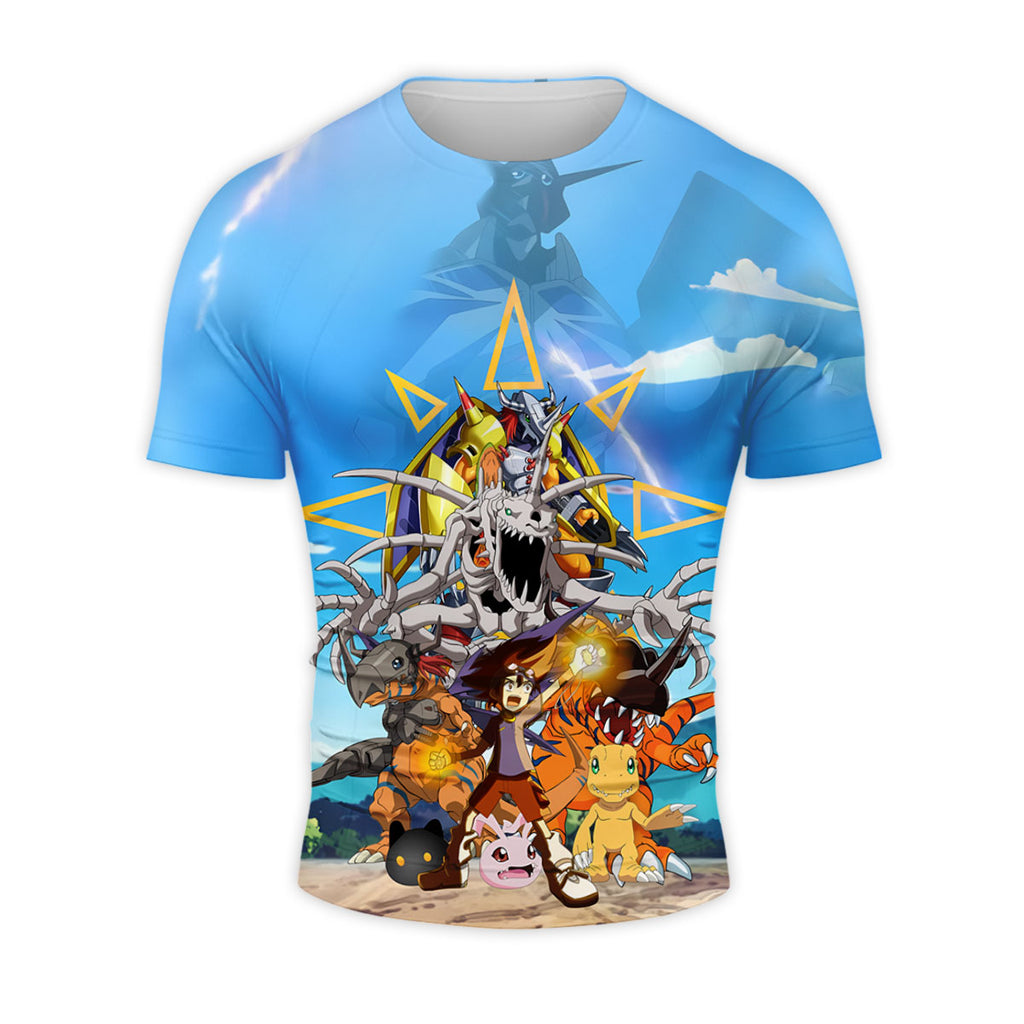Digimon Adventure Taichi Agumon Evolving In Digital Energy Field Anime Apparel