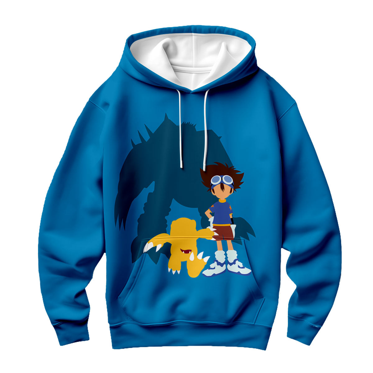 Digimon Adventure Taichi Agumon Wargreymon Blue Silhouette Anime Apparel