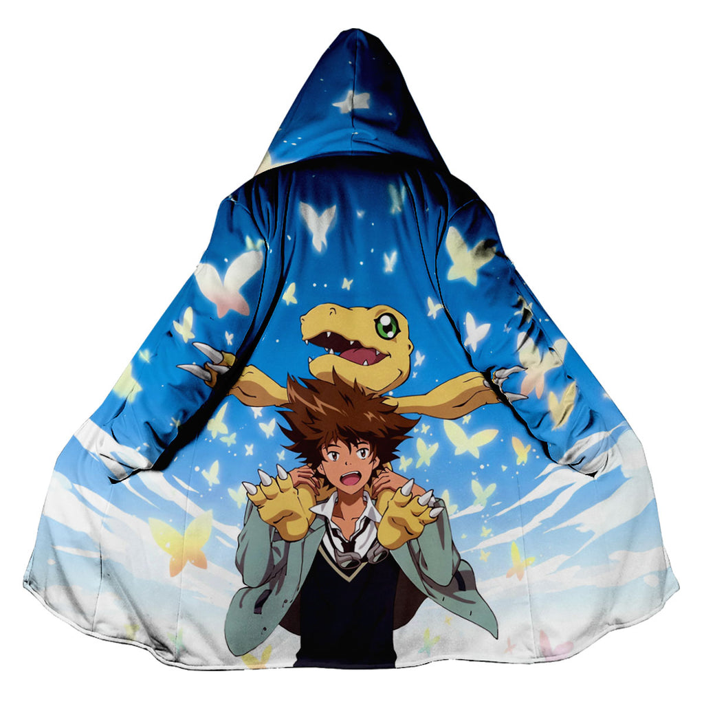 Digimon Adventure Taichi Agumon With Blue Butterflies Around Them Anime Apparel