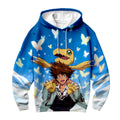 Digimon Adventure Taichi Agumon With Blue Butterflies Around Them Anime Apparel