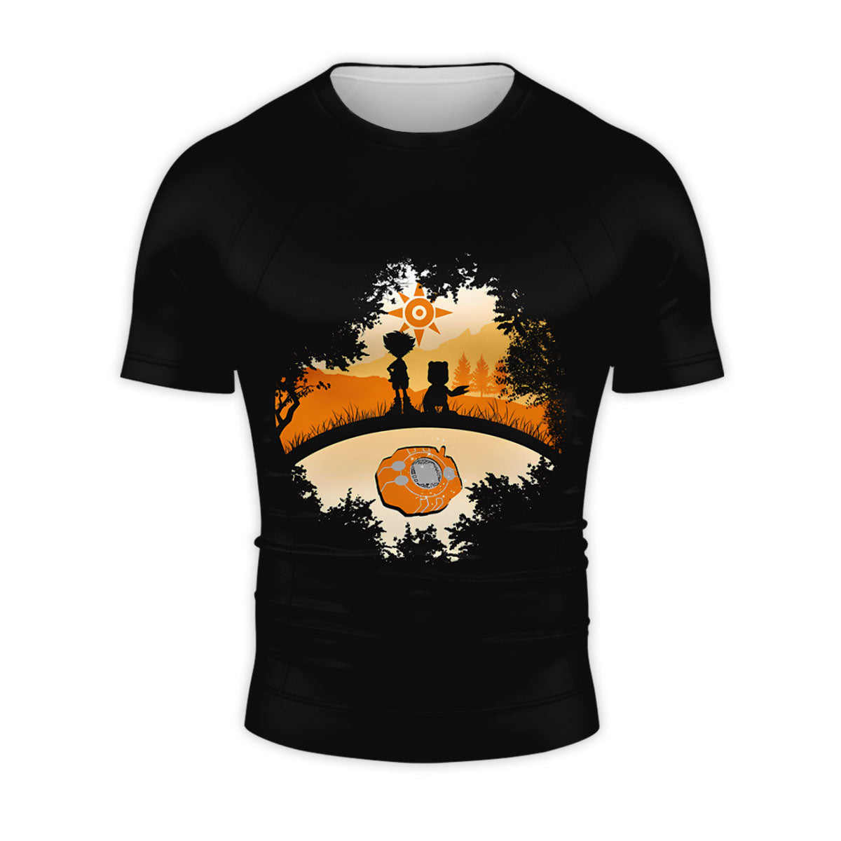 Digimon Adventure Taichi And Patamon Orange Outline Anime Apparel