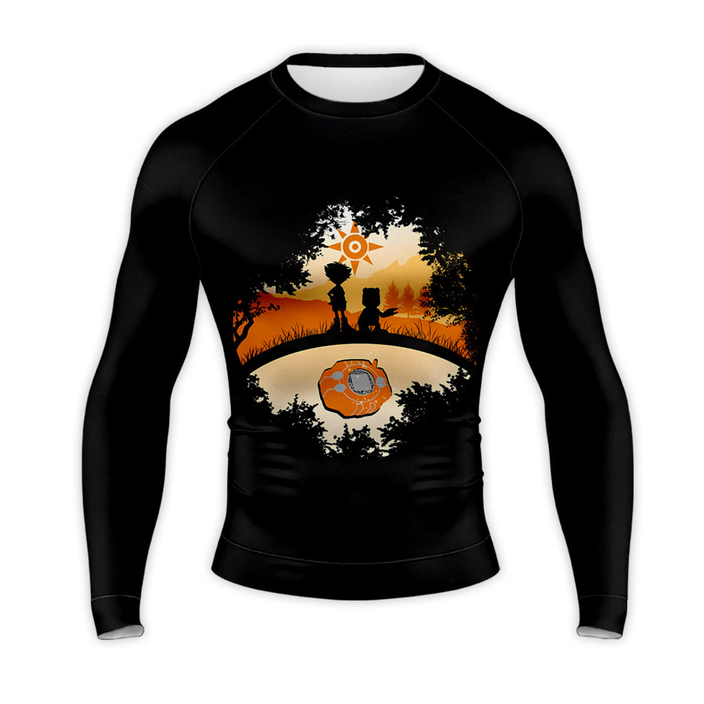 Digimon Adventure Taichi And Patamon Orange Outline Anime Apparel