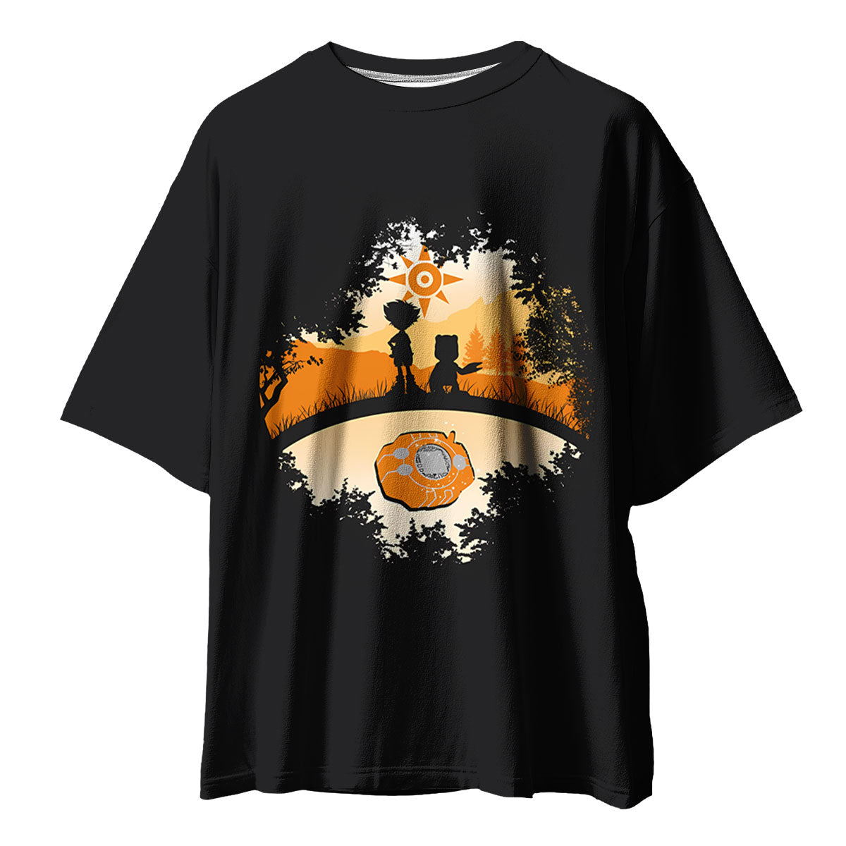 Digimon Adventure Taichi And Patamon Orange Outline Anime Apparel
