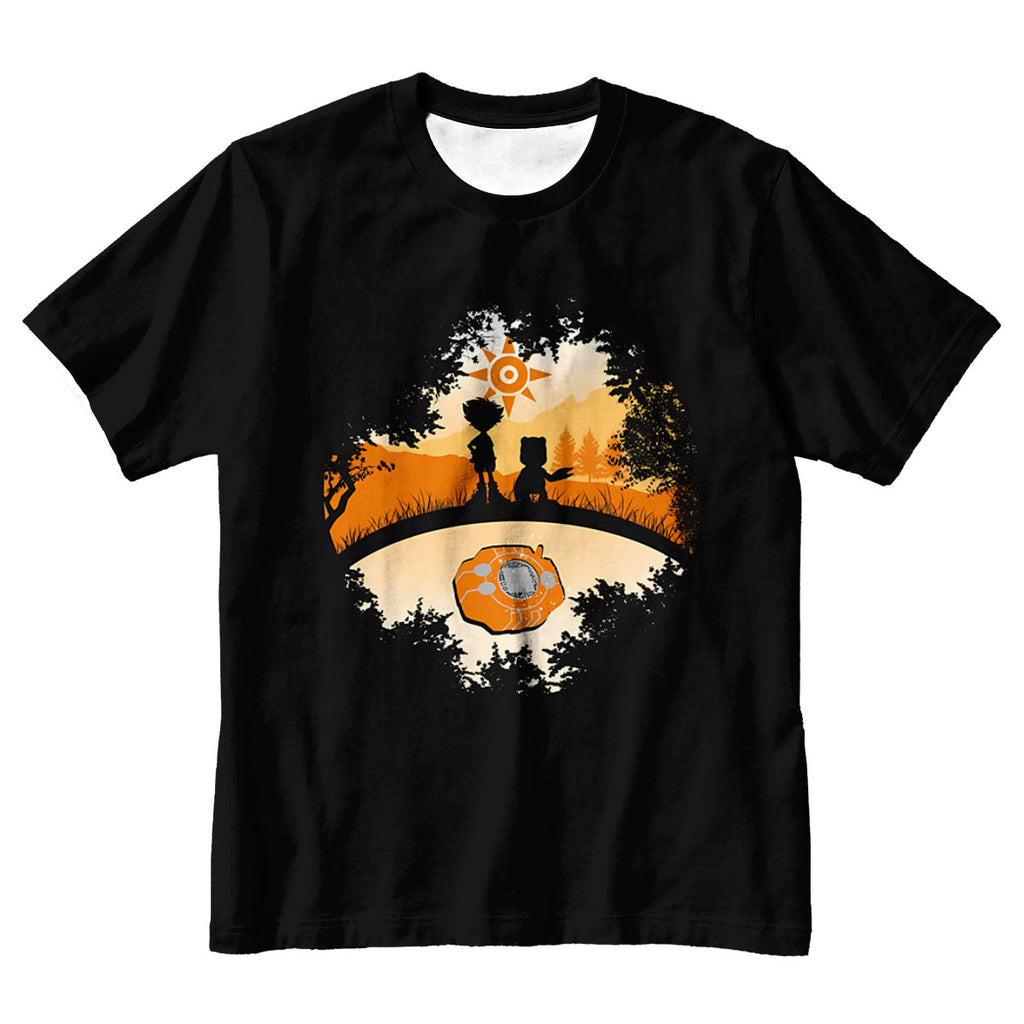 Digimon Adventure Taichi And Patamon Orange Outline Anime Apparel