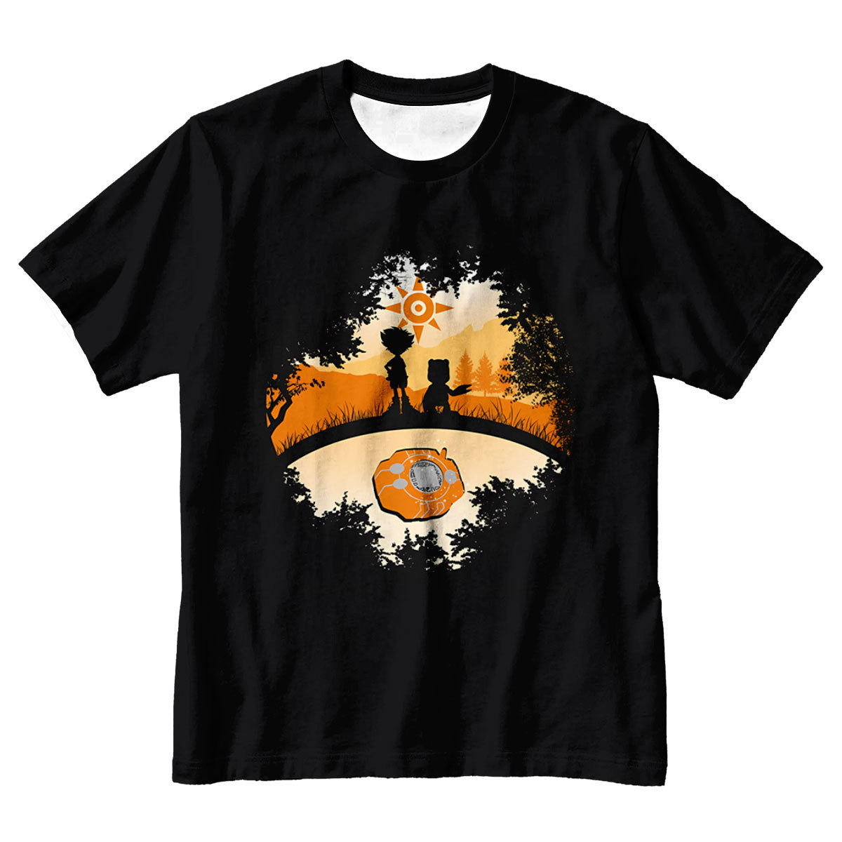 Digimon Adventure Taichi And Patamon Orange Outline Anime Apparel