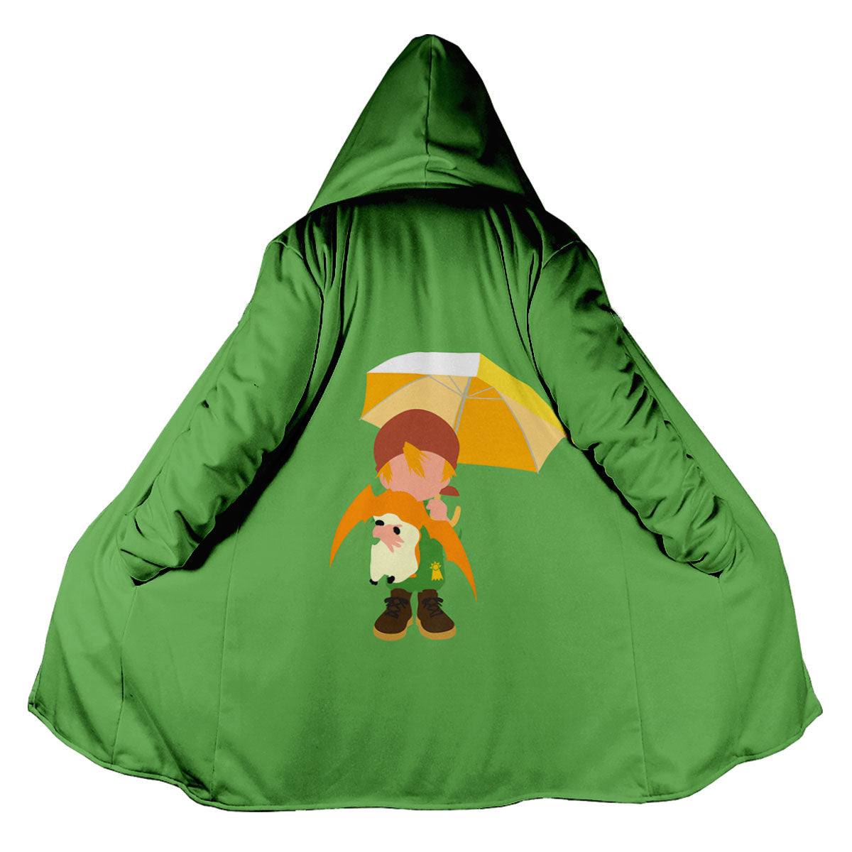 Digimon Adventure Takaishi Takeru Holding Patamon Green Umbrella Anime Apparel