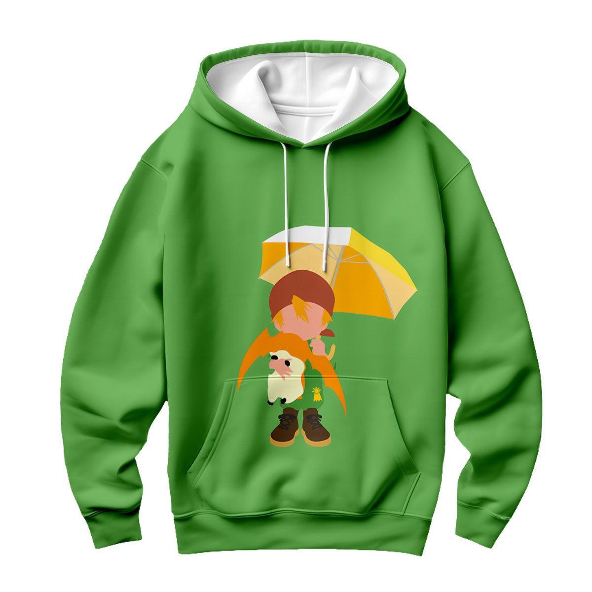 Digimon Adventure Takaishi Takeru Holding Patamon Green Umbrella Anime Apparel