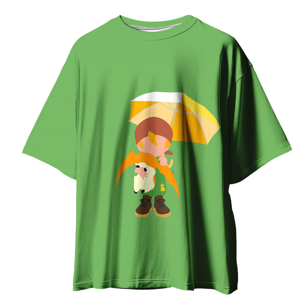 Digimon Adventure Takaishi Takeru Holding Patamon Green Umbrella Anime Apparel