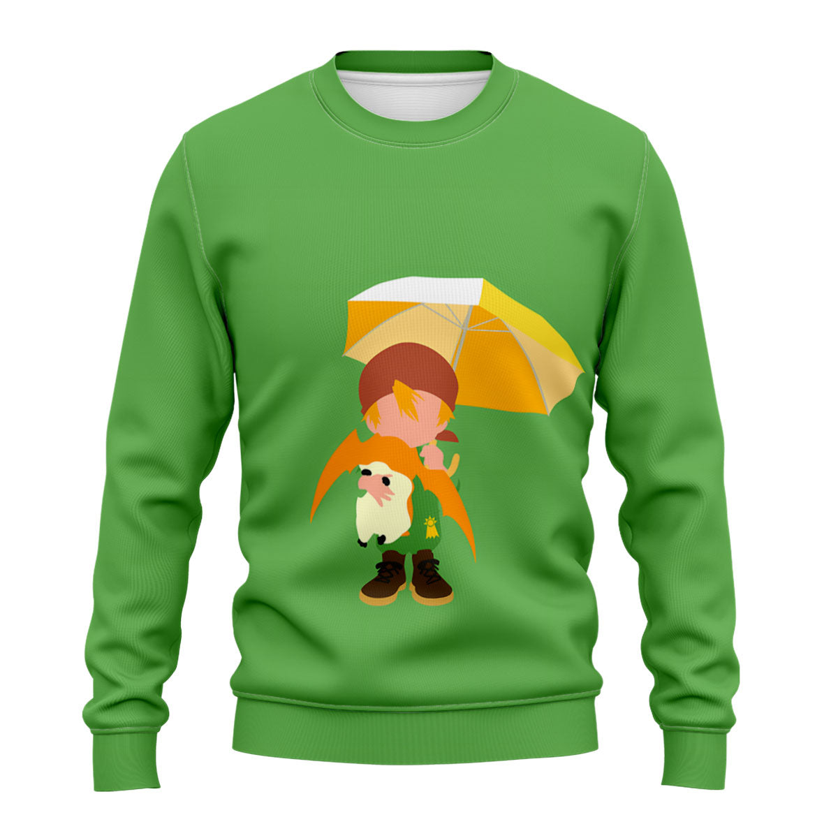Digimon Adventure Takaishi Takeru Holding Patamon Green Umbrella Anime Apparel