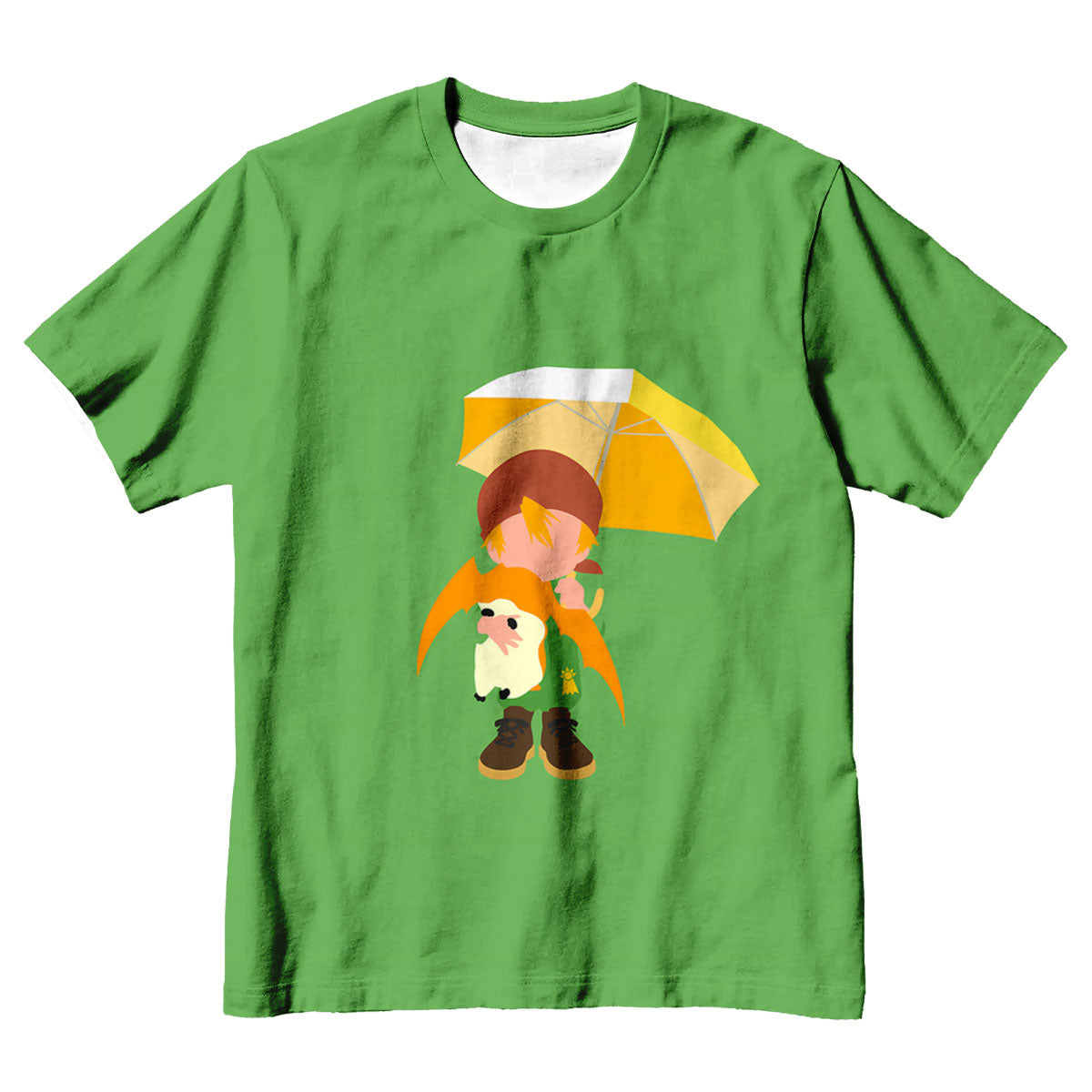 Digimon Adventure Takaishi Takeru Holding Patamon Green Umbrella Anime Apparel