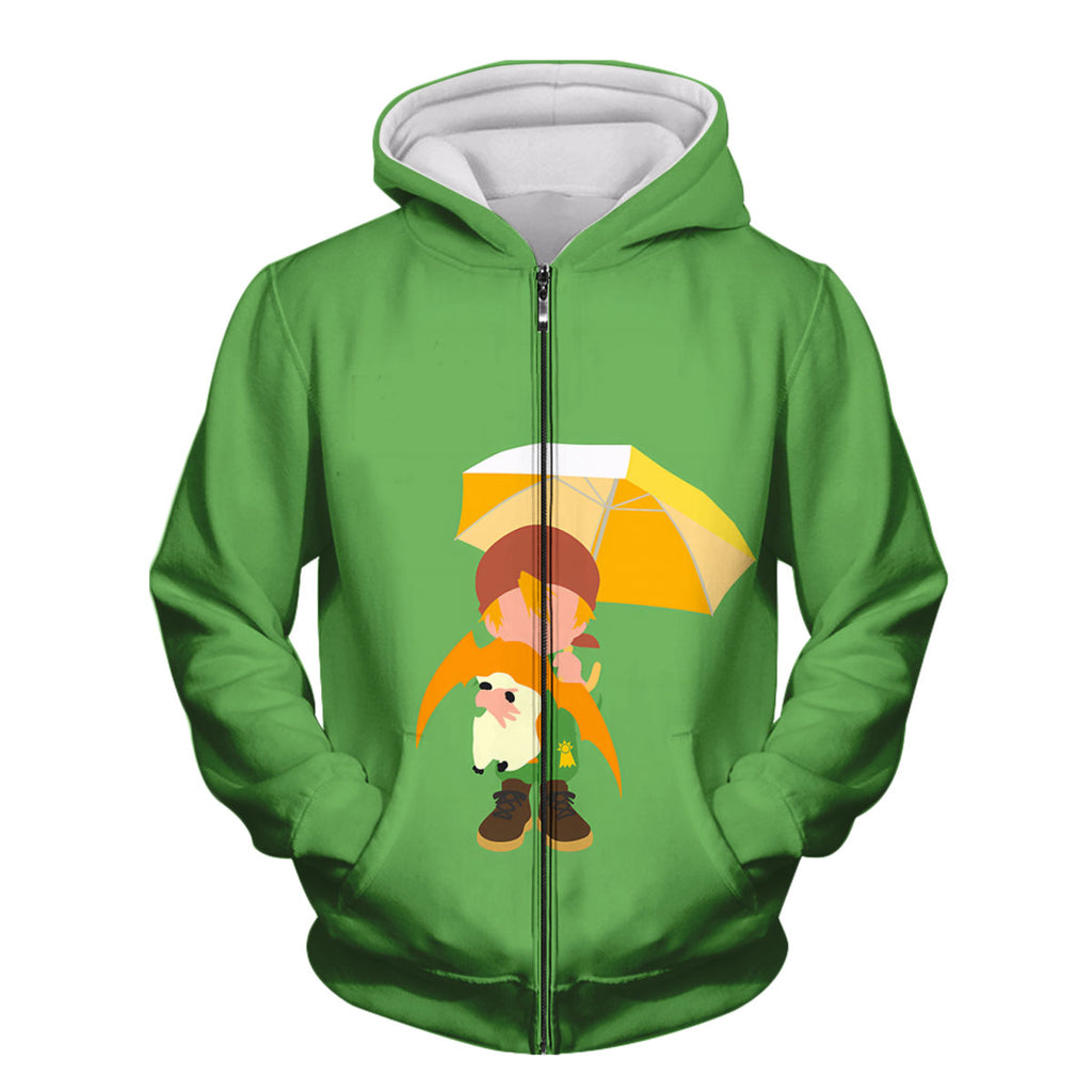 Digimon Adventure Takaishi Takeru Holding Patamon Green Umbrella Anime Apparel