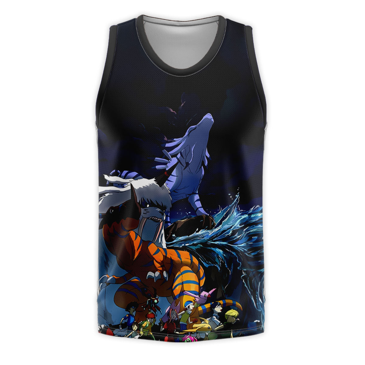 Digimon Adventure Team Standing In Blue Waves Anime Apparel