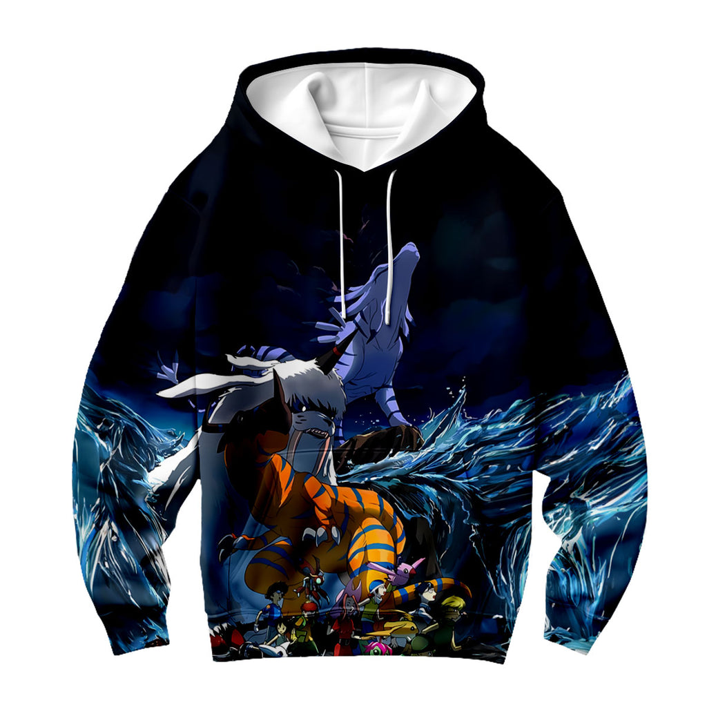 Digimon Adventure Team Standing In Blue Waves Anime Apparel