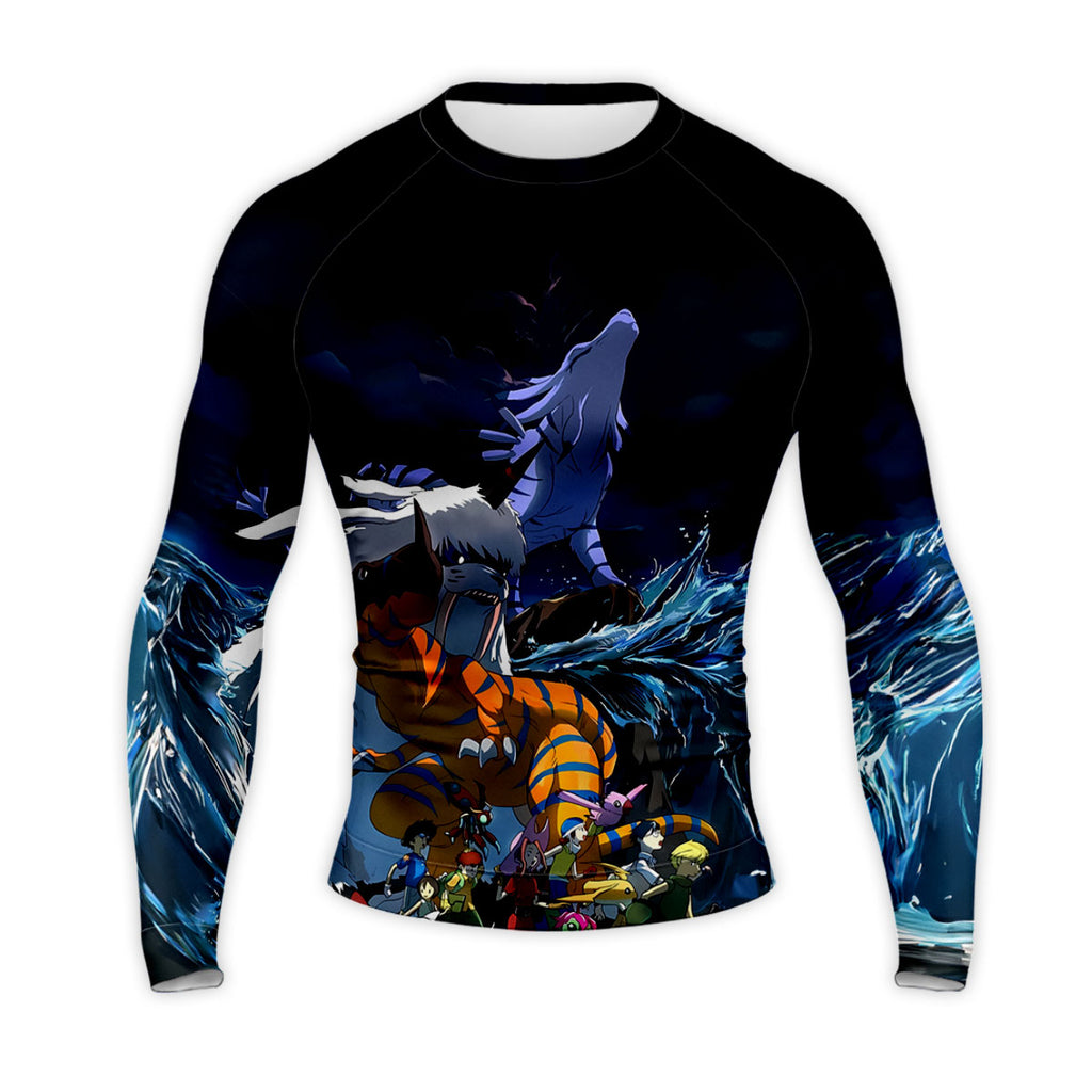 Digimon Adventure Team Standing In Blue Waves Anime Apparel