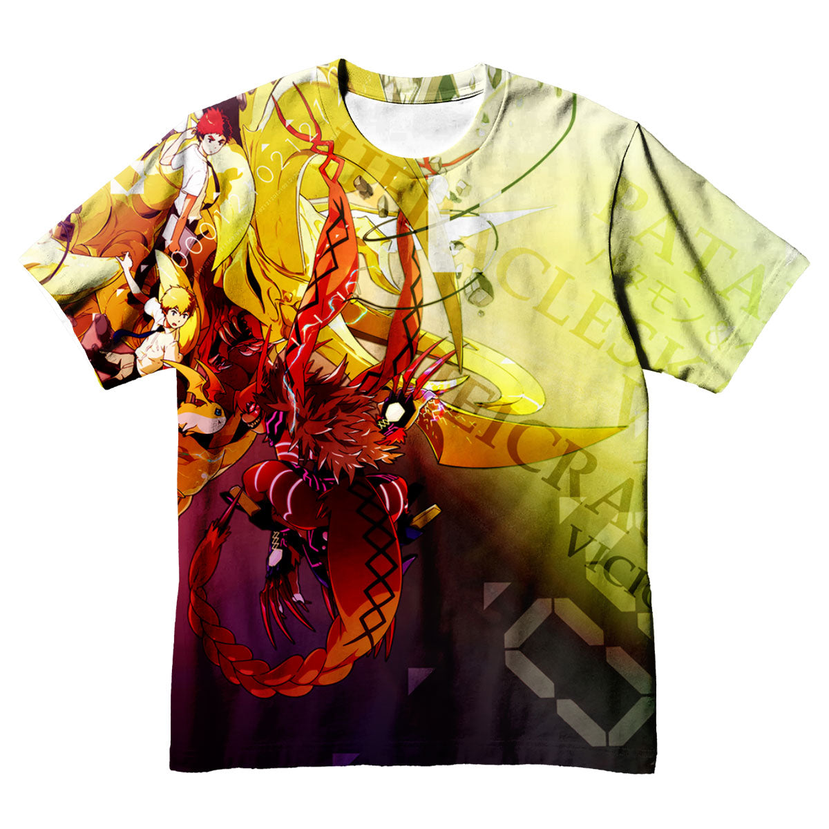 Digimon Adventure Ultimate Allies Standing Together In Yellow Anime Apparel