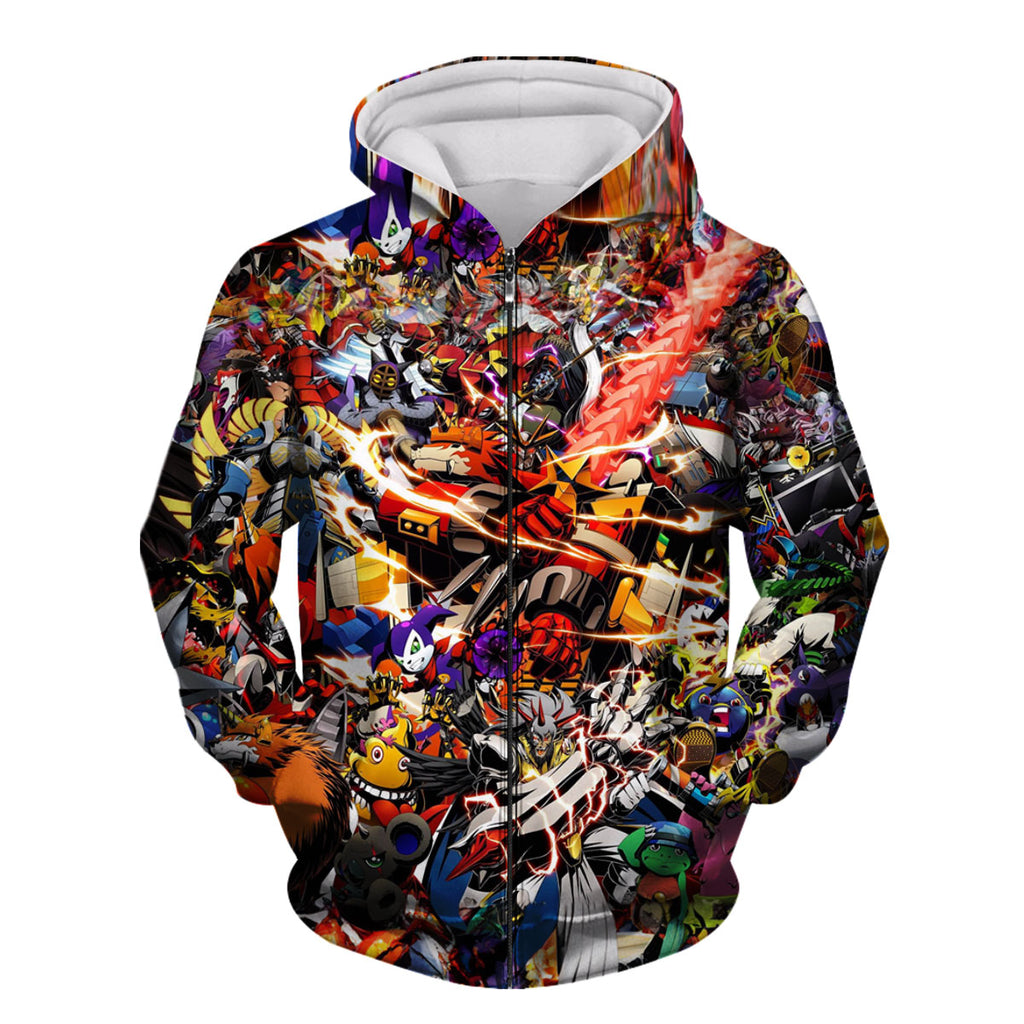 Digimon Adventure Various Digimon Colorful Vibrant Scenes Anime Apparel