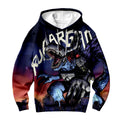 Digimon Adventure Virus Metal Garurumon Standing Over Blue City Anime Apparel