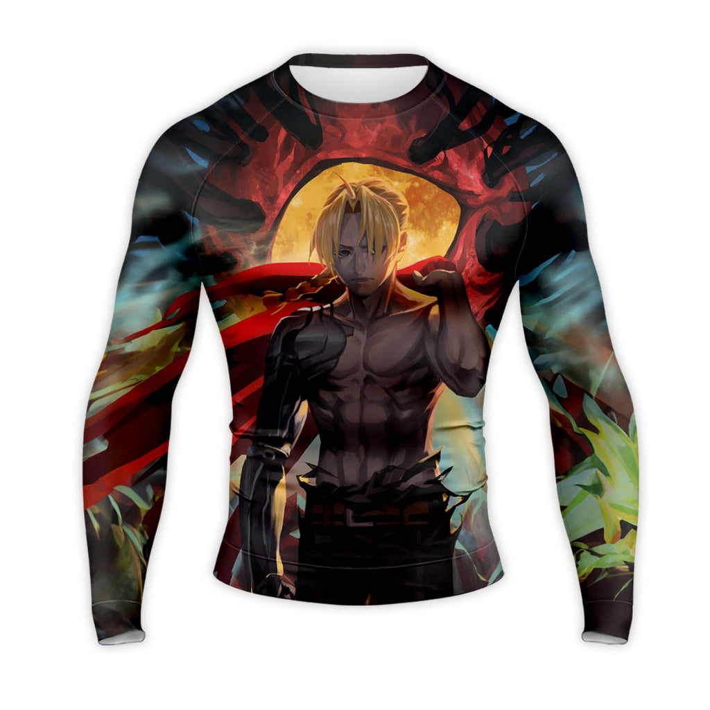 Fullmetal Alchemist Edward Elric Shirtless Cloaked Battle Anime Apparel