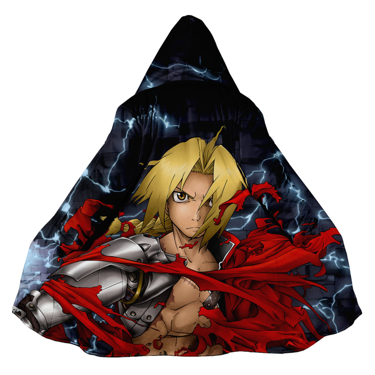 Fullmetal Alchemist Edward Elric Tattered Lightning Cloak Anime Apparel