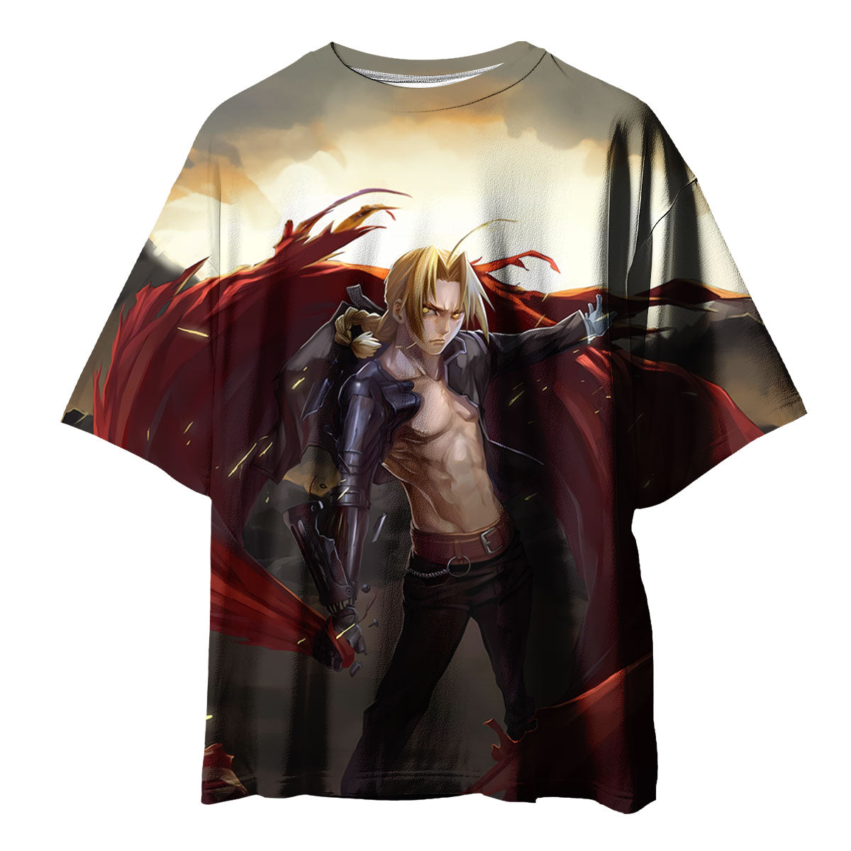 Fullmetal Alchemist Edward Elric Tattered Red Cloak Anime Apparel