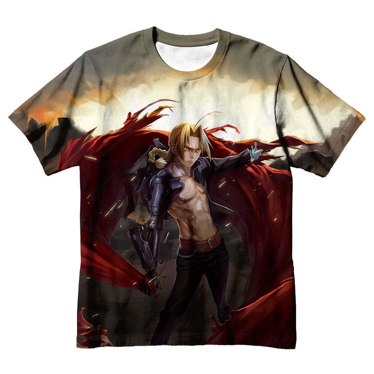 Fullmetal Alchemist Edward Elric Tattered Red Cloak Anime Apparel
