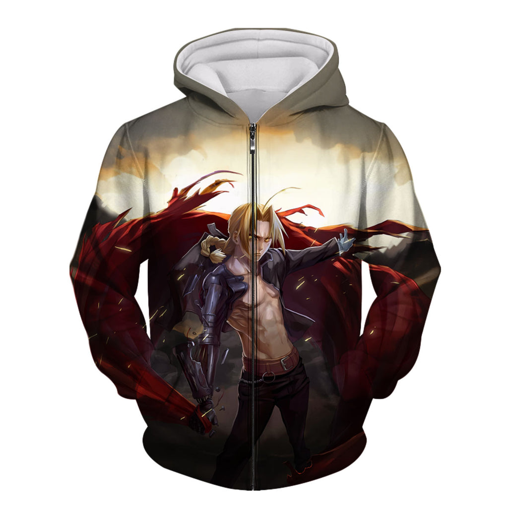 Fullmetal Alchemist Edward Elric Tattered Red Cloak Anime Apparel