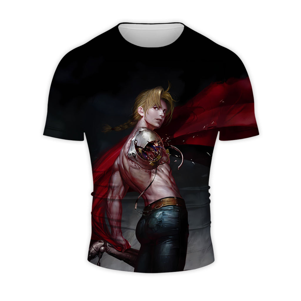 Fullmetal Alchemist Edward Red Cloak Automail Anime Apparel