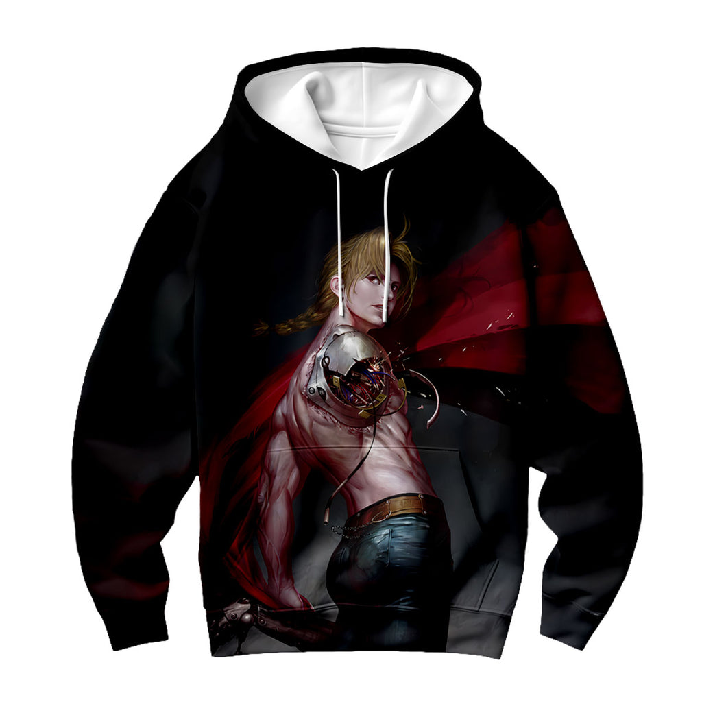 Fullmetal Alchemist Edward Red Cloak Automail Anime Apparel