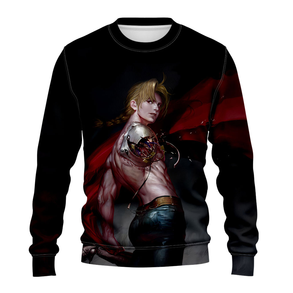 Fullmetal Alchemist Edward Red Cloak Automail Anime Apparel