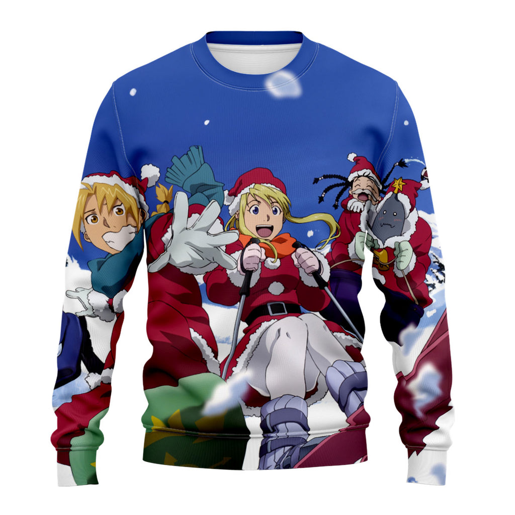 Fullmetal Alchemist Edward Santa Skiing Anime Apparel