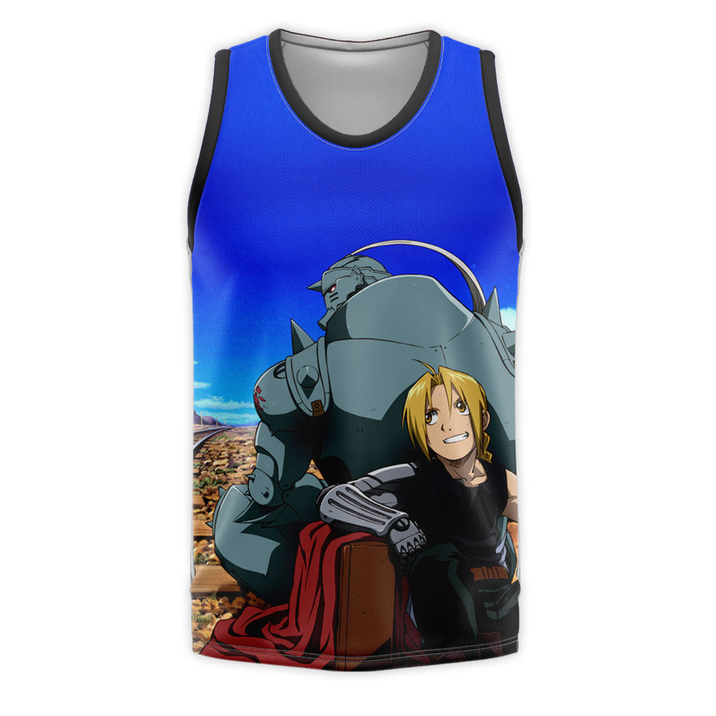 Fullmetal Alchemist Edward Seated Beside Brother Anime Apparel