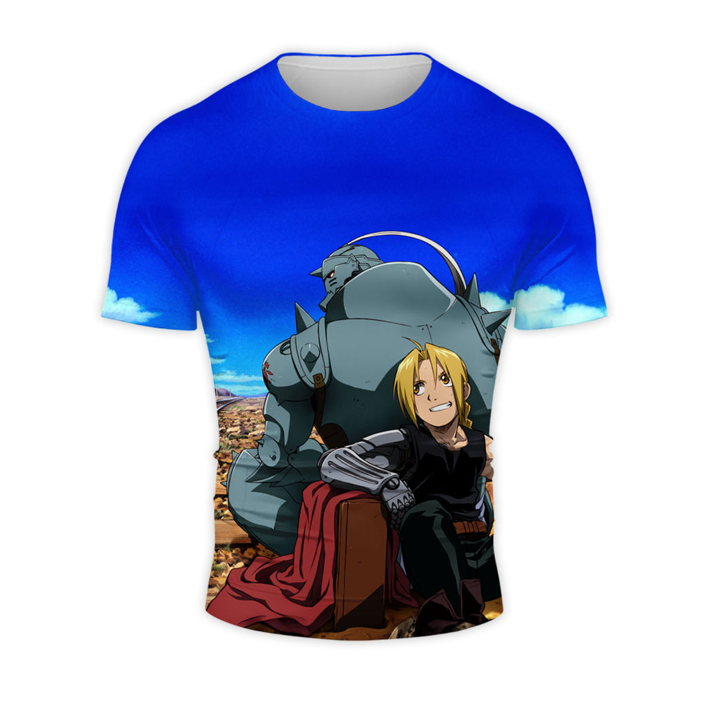 Fullmetal Alchemist Edward Seated Beside Brother Anime Apparel