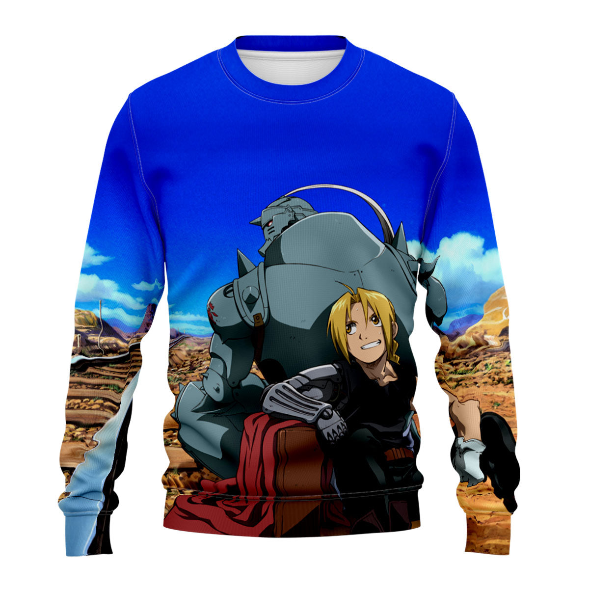Fullmetal Alchemist Edward Seated Beside Brother Anime Apparel