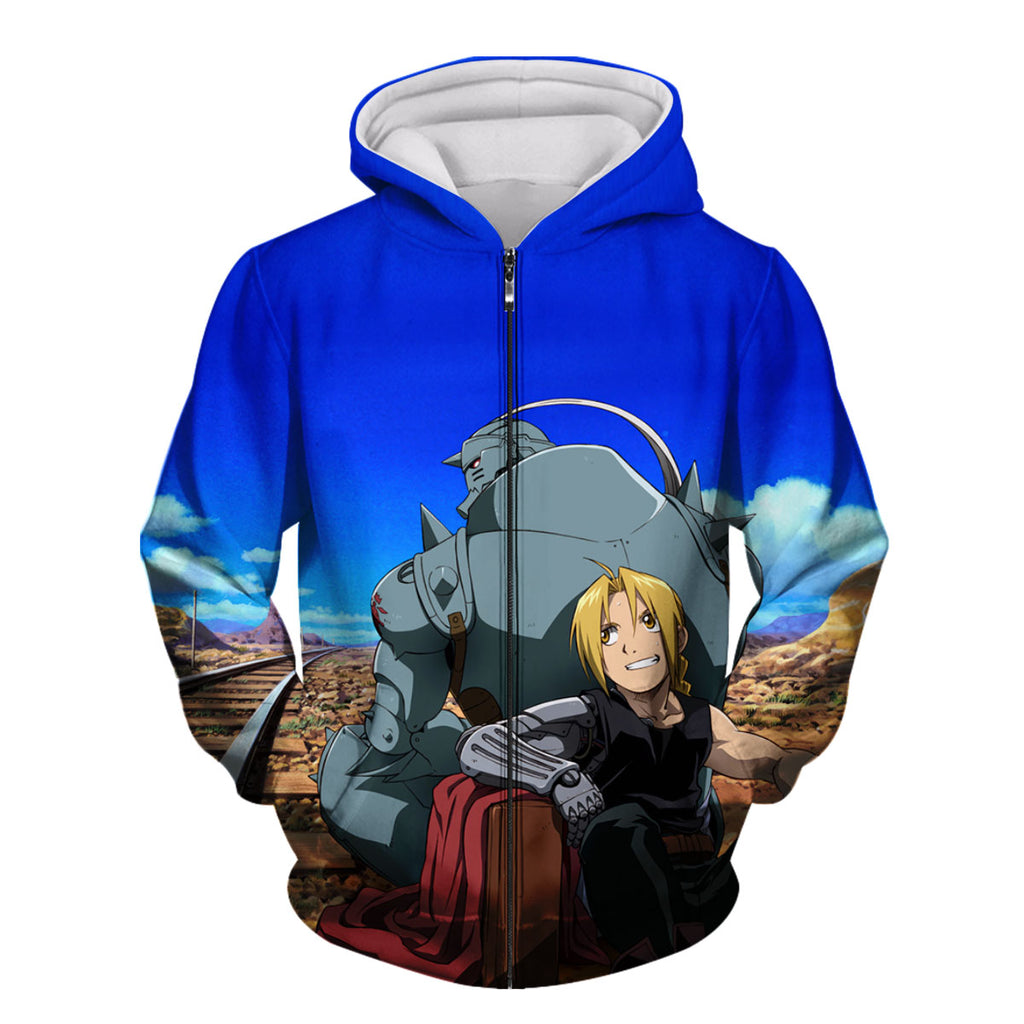 Fullmetal Alchemist Edward Seated Beside Brother Anime Apparel