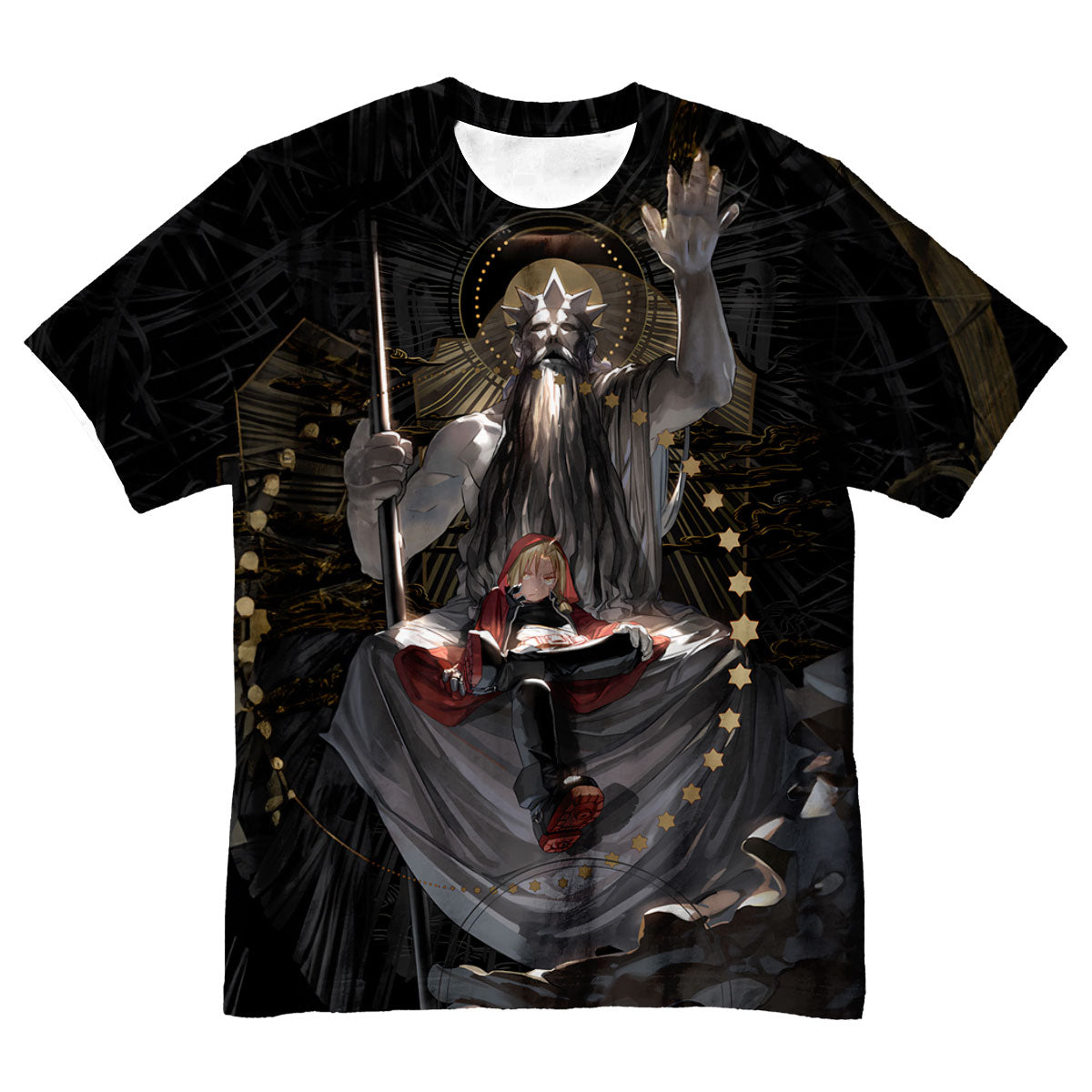 Fullmetal Alchemist Edward Sitting Divine Throne Anime Apparel